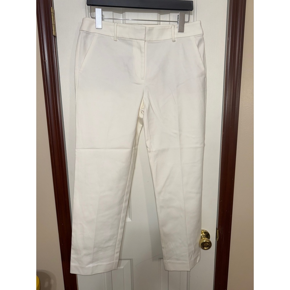 LOFT White Cropped Pants Career Casual Stretch‎ Size 6